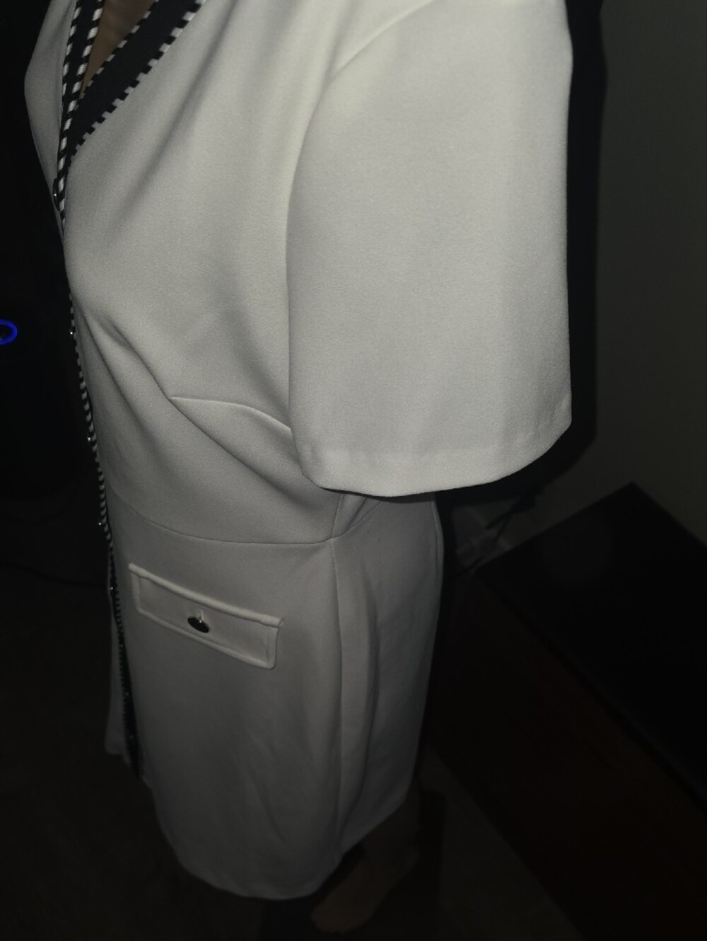 Karl Lagerfeld White Dress with Black Trim - Picture 5 of 8